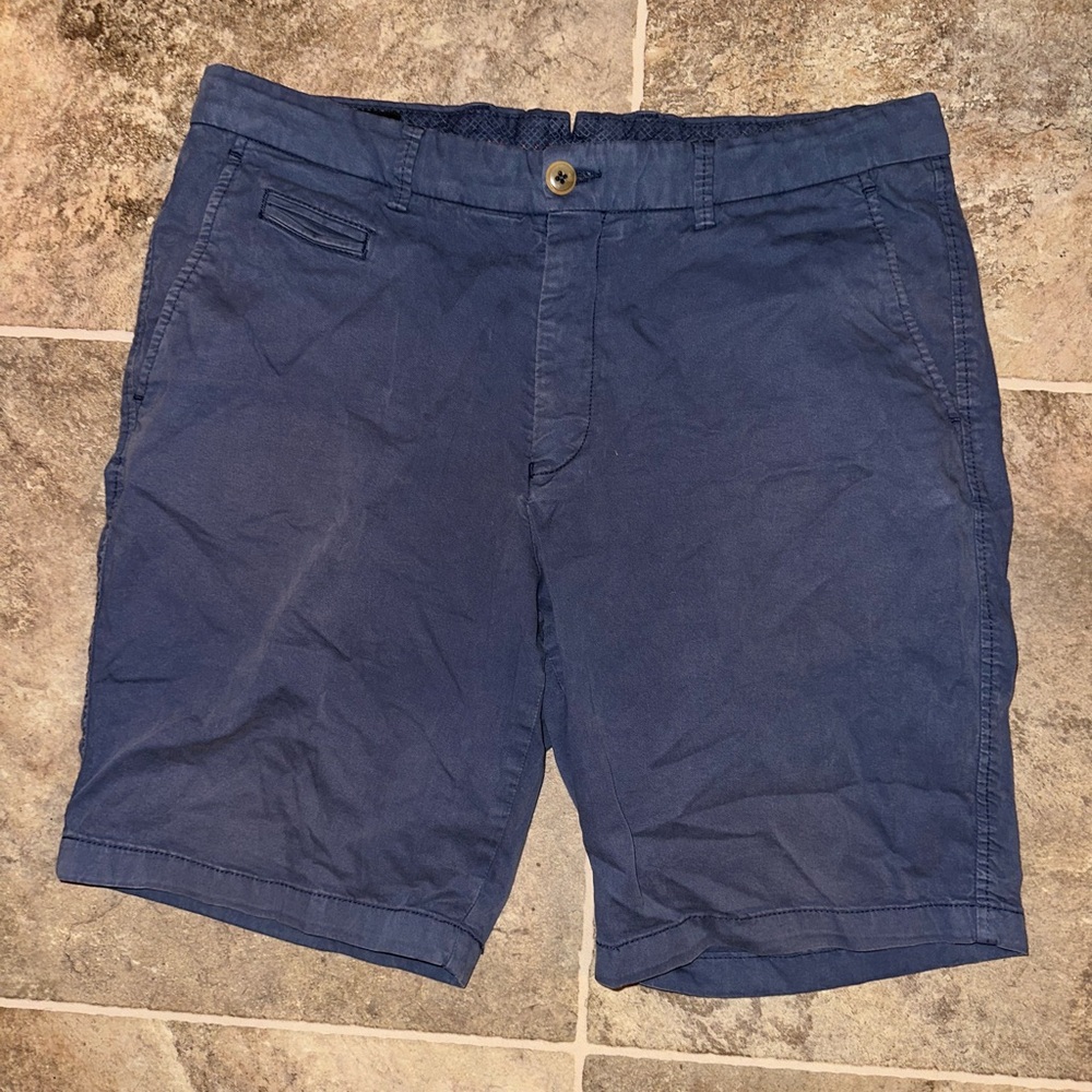 Neiman Marcus Navy Flat Front Shorts